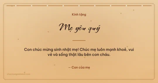 Thiệp sinh nhật cho mẹ: Sao lấp lánh trên nền vàng mật ong