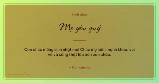 Thiệp sinh nhật cho mẹ: Lúa non tươi mới