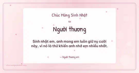 Thiệp sinh nhật cho người yêu: Hồng phấn nước rạng rỡ