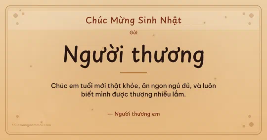 Thiệp sinh nhật cho người yêu: Sao lấp lánh và chấm nhỏ trên nền vàng mật ong