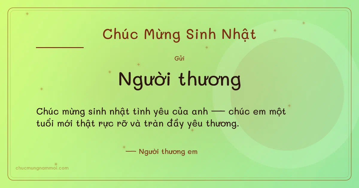 Thiệp sinh nhật cho người yêu: Lúa non vui tươi. Chúc mừng sinh nhật tình yêu của anh — chúc em một tuổi mới  (Bản ngang)