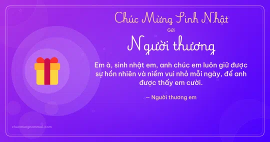 Thiệp sinh nhật cho người yêu: Hộp quà tuổi mới