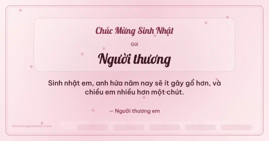 Thiệp sinh nhật cho người yêu: Hồng phấn nước tươi mới