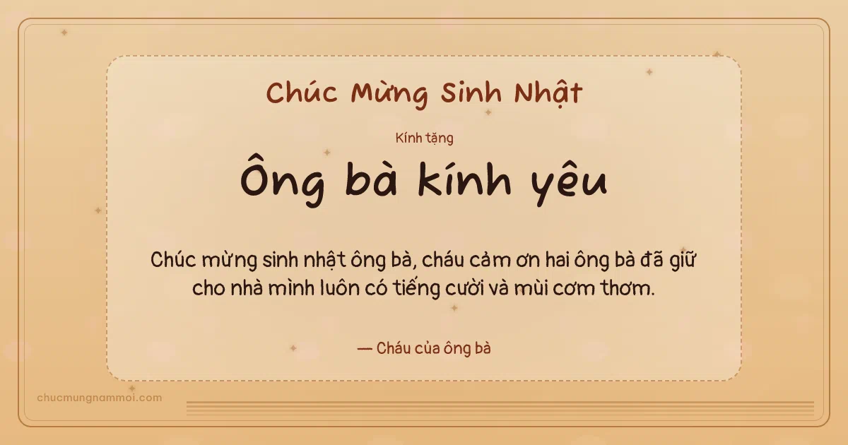 Thiệp sinh nhật cho ông bà: Mật ong vui tươi. Chúc mừng sinh nhật ông bà… (Bản ngang)