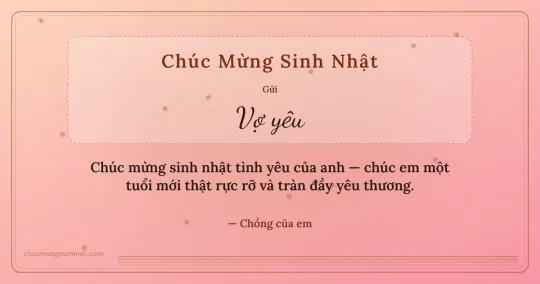 Thiệp sinh nhật cho vợ: Kim tuyến và sọc mảnh trên nền hồng san hô