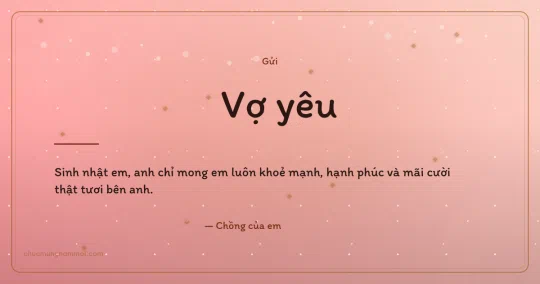 Thiệp sinh nhật cho vợ: Hồng phấn vui tươi