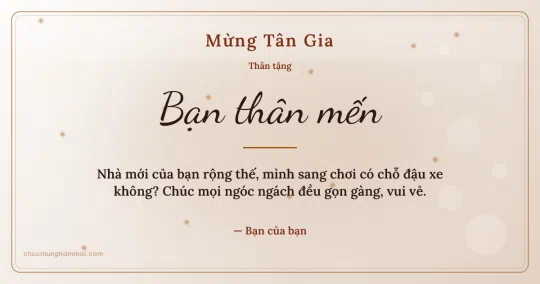 Thiệp tân gia cho bạn bè: Kim tuyến mừng nhà mới trên nền giấy dó