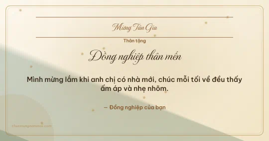 Thiệp tân gia cho đồng nghiệp: Kim tuyến mừng nhà mới