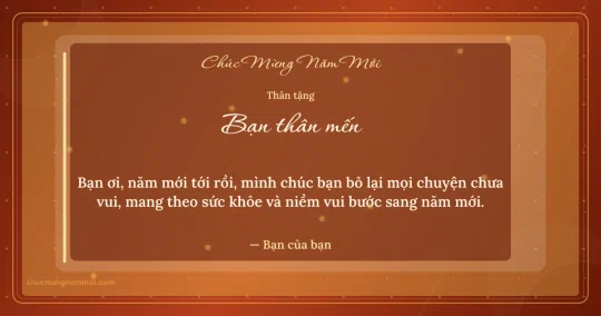 Thiệp Tết cho bạn bè: Mai vàng trên nền đỏ gấc