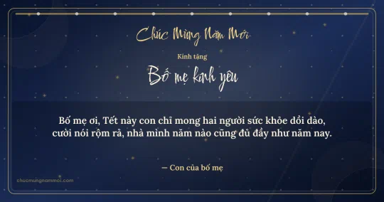 Thiệp Tết cho bố mẹ: Xanh than vàng kim đón xuân