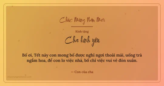 Thiệp Tết cho cha: Nắng sớm dịu dàng