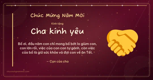 Thiệp Tết cho cha: Cái bắt tay đón xuân