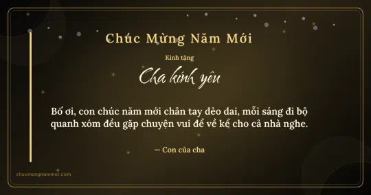 Thiệp Tết cho cha: Sao nhỏ trên nền đen ánh kim