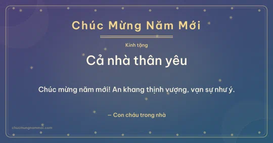 Thiệp Tết cho gia đình: Kim tuyến tặng cả nhà