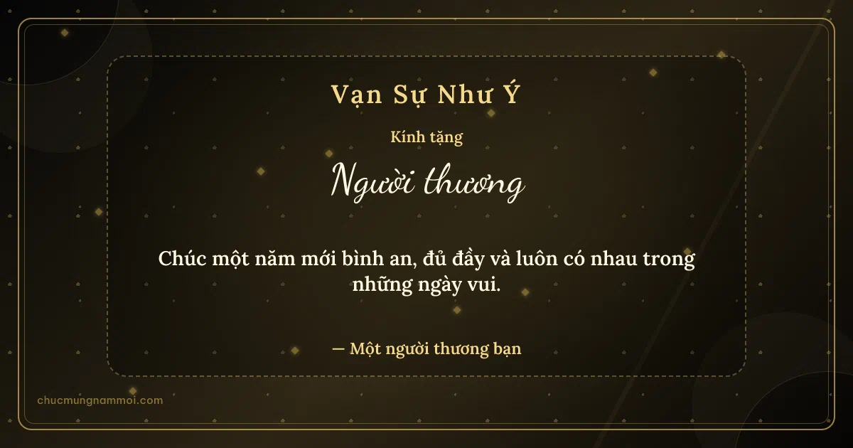 Thiệp Tết: Huyền kim sang trọng. Chúc một năm mới bình an, đủ đầy… (Bản ngang)