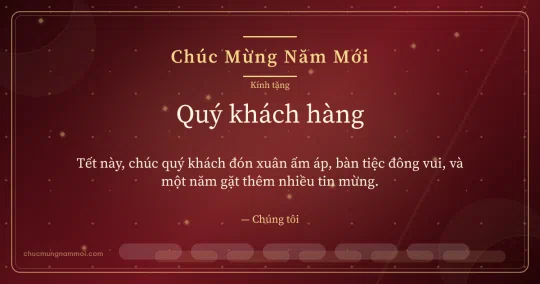Thiệp Tết cho khách hàng: Sóng nước đón xuân trên nền đỏ son