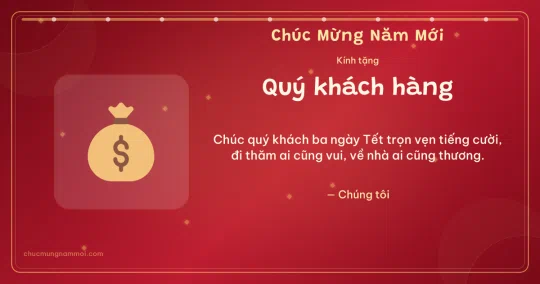 Thiệp Tết: Túi tiền tặng khách hàng