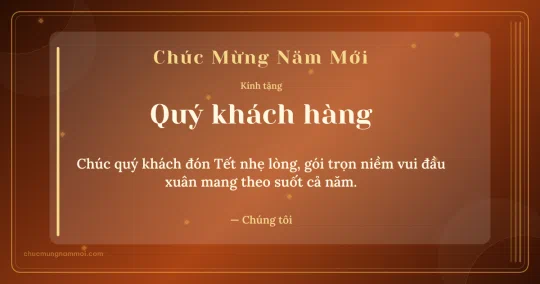Thiệp Tết cho khách hàng: Sọc dọc trên nền cam hoàng hôn