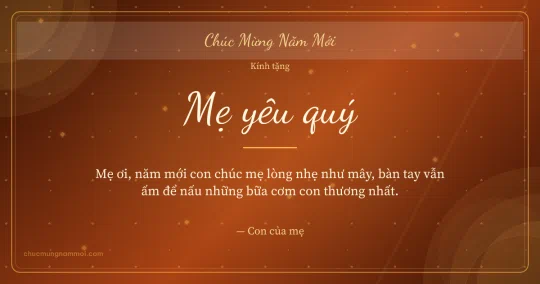 Thiệp Tết cho mẹ: Kim tuyến và vòng đồng tâm trên nền cam hoàng hôn