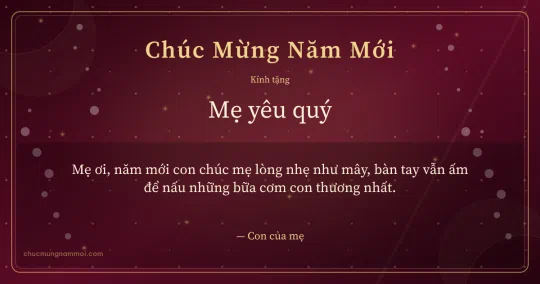 Thiệp Tết cho mẹ: Đỏ đô vàng kim sang trọng