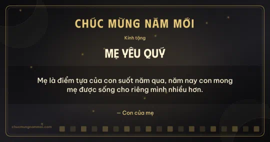 Thiệp Tết cho mẹ: Đen vàng kim đón xuân