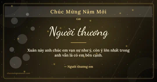 Thiệp Tết cho người yêu: Bong bóng và mai vàng trên nền đen ánh kim