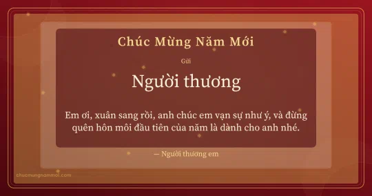 Thiệp Tết cho người yêu: Lụa đỏ kim sa trang nhã