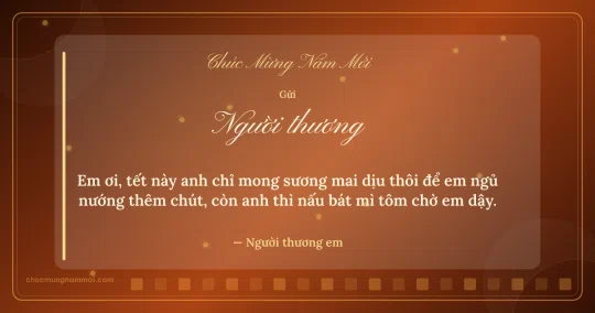 Thiệp Tết cho người yêu: Mai vàng và ô vuông nhỏ trên nền cam hoàng hôn