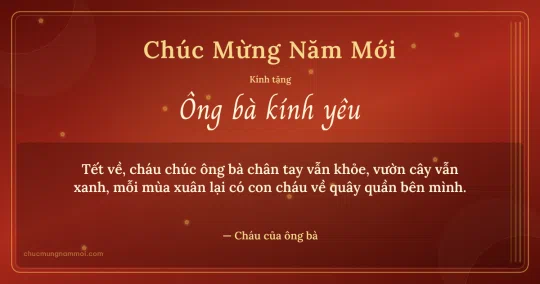 Thiệp Tết cho ông bà: Đỏ son vàng kim mộc mạc