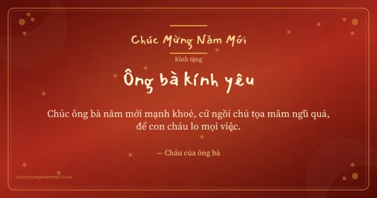 Thiệp Tết: Chấm nhỏ tặng ông bà