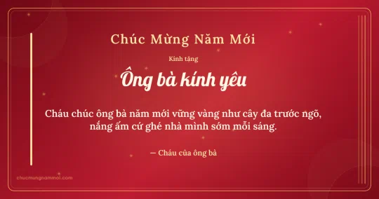 Thiệp Tết cho ông bà: Đỏ tươi kim tuyến dịu dàng