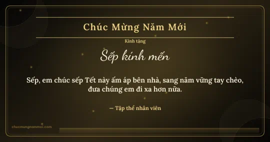 Thiệp Tết cho sếp: Sao lấp lánh và sọc mảnh trên nền đen ánh kim