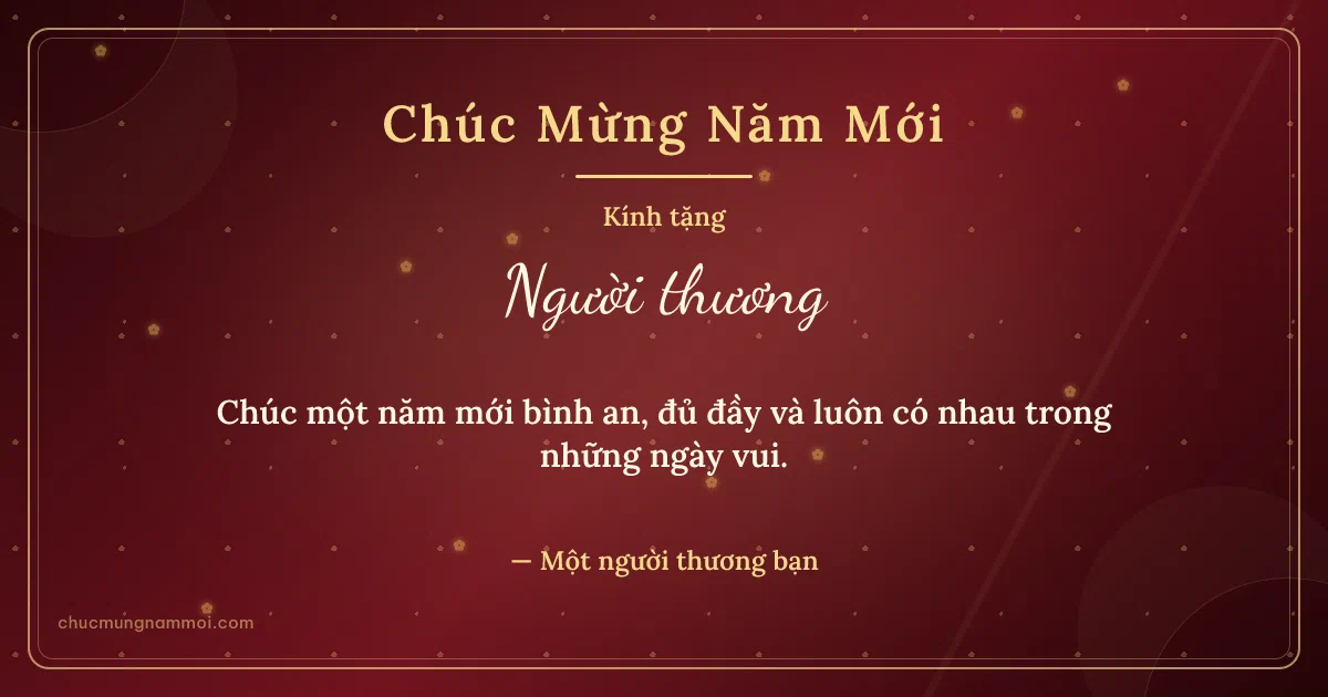 Thiệp Tết: Sơn son cổ điển. Chúc một năm mới bình an, đủ đầy… (Bản ngang)