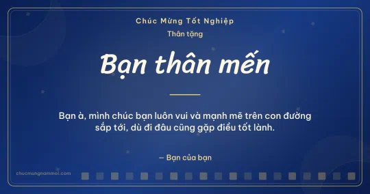 Thiệp tốt nghiệp cho bạn bè: Xanh cô ban vàng tươi mới