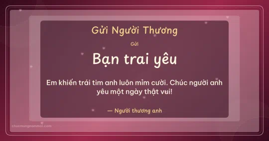 Thiệp ngày Tình nhân cho bạn trai: Trái tim hồng trên nền hồng đào