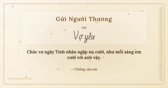 Thiệp ngày Tình nhân cho vợ: Kim tuyến ngày lễ tình nhân trên nền ngà kem